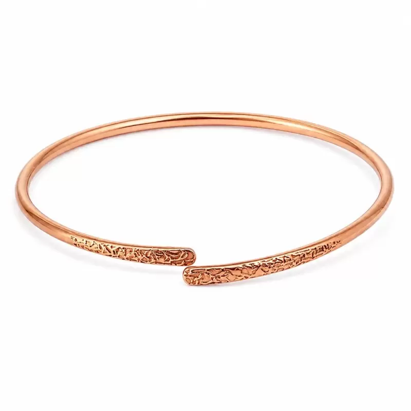 Bracelet en cuivre pur réglable – design ouvert & finition martelée