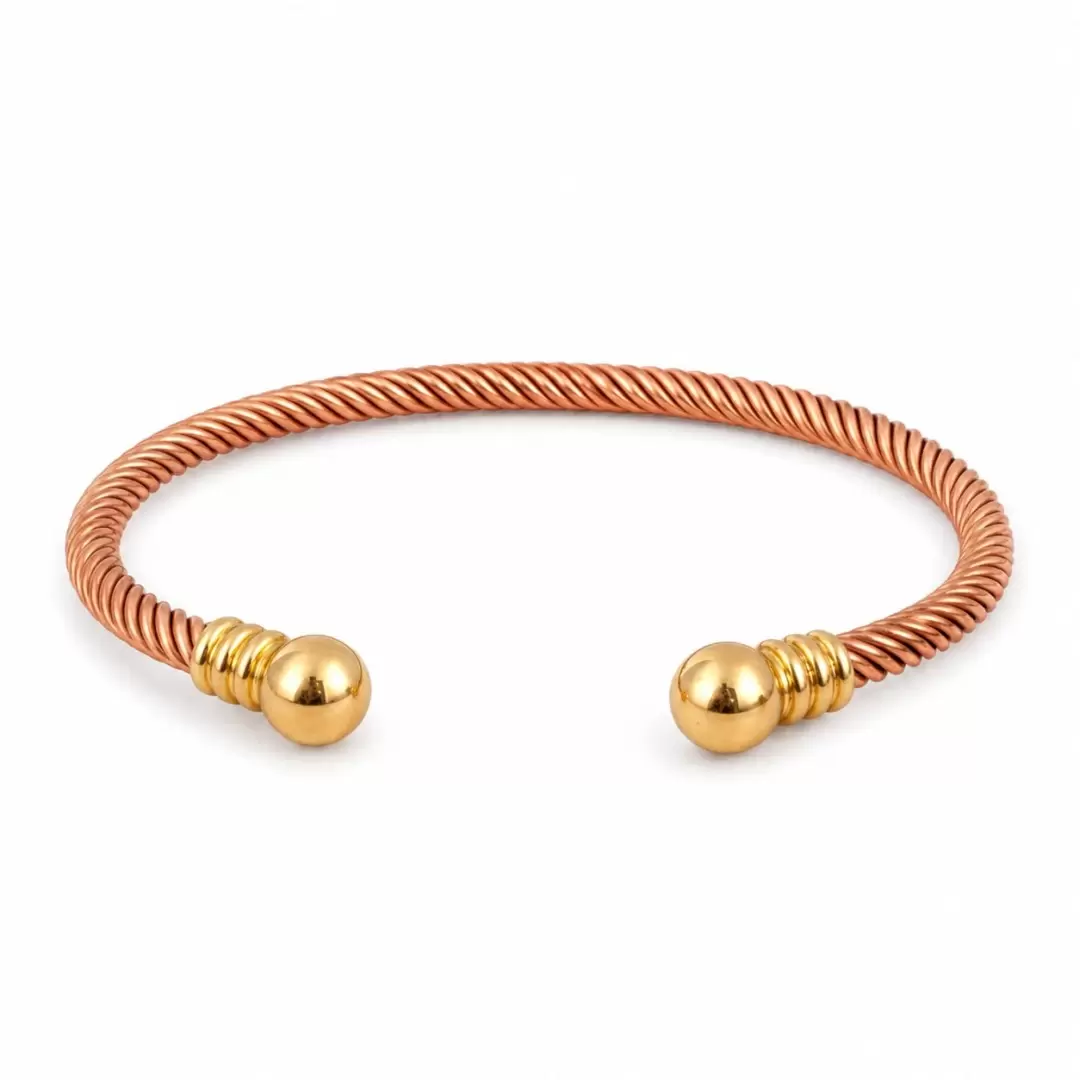 Bracelet cuivre tressé réglable – finition laiton | Source Shop