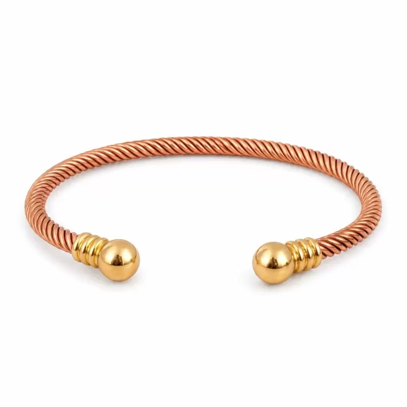Bracelet cuivre tressé réglable – finition laiton | Source Shop