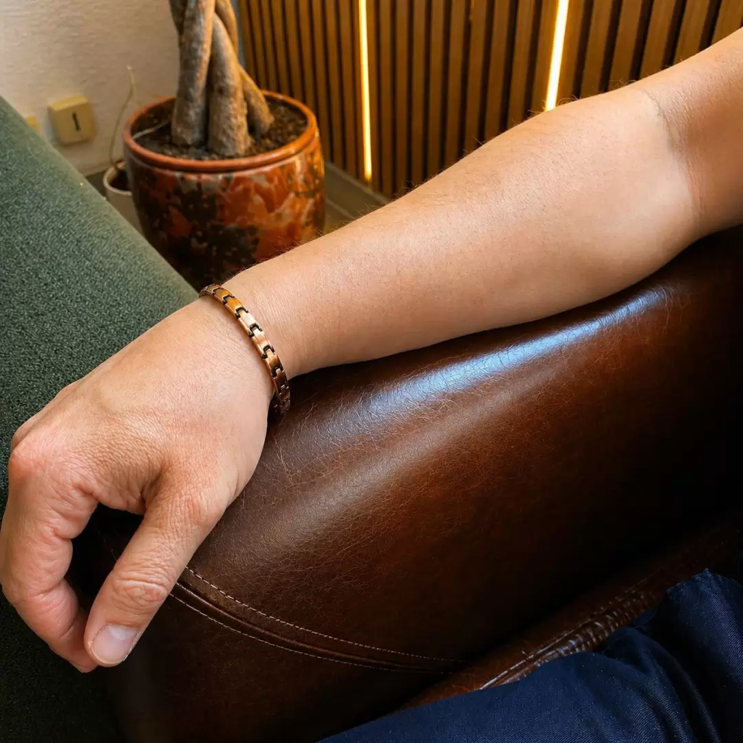 Bracelet en cuivre magnétique réglable – maillons & aimants néodyme