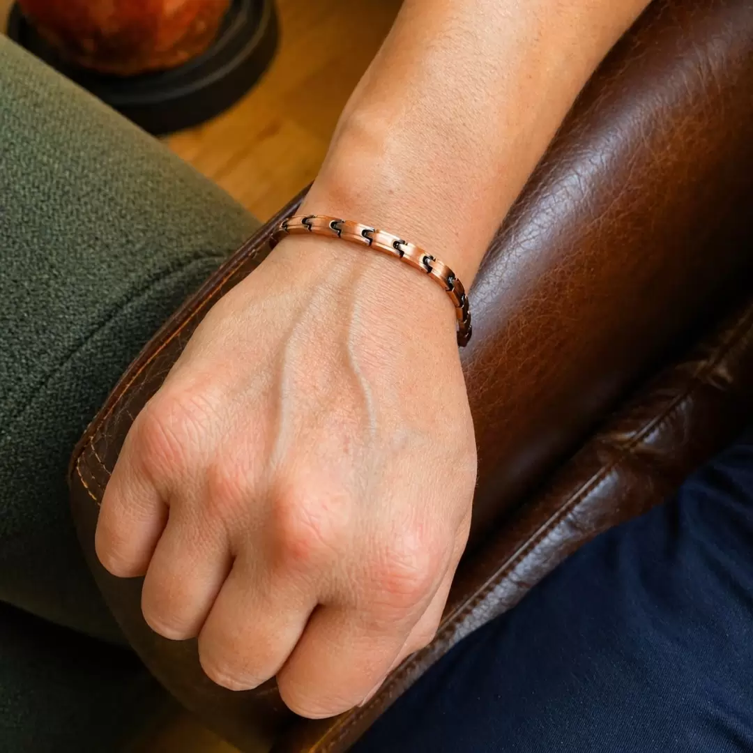 Bracelet en cuivre magnétique réglable – maillons & aimants néodyme