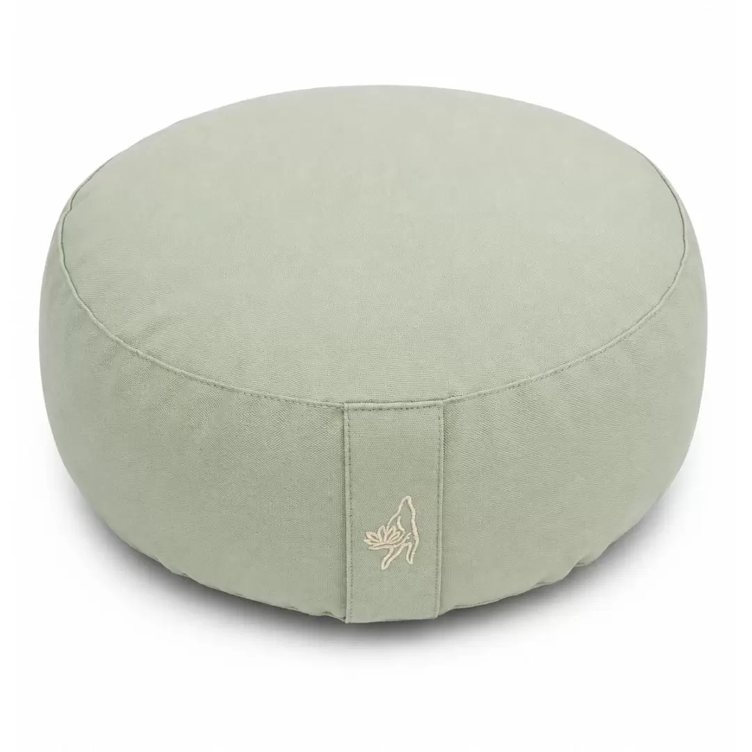 Coussin de méditation bio vert sauge Yogi Yogini – Zafu coton biologique