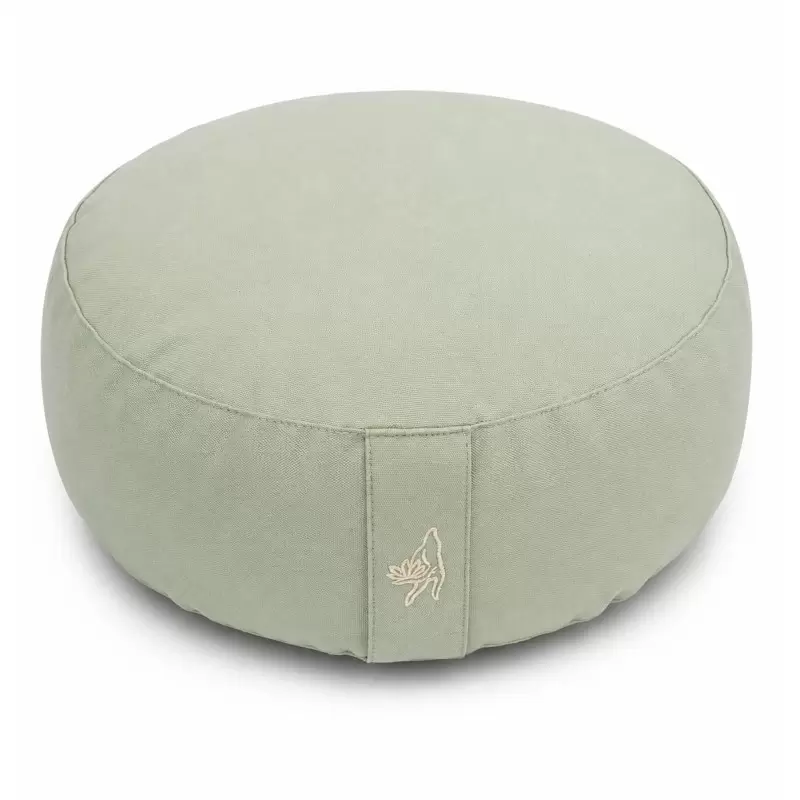 Coussin de méditation bio vert sauge Yogi Yogini – Zafu coton biologique