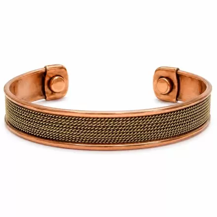 Bracelet cuivre magnétique tressé – cuivre & aimants