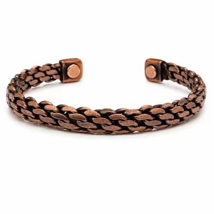 Bracelet cuivre antique magnétique tressé – cuivre pur & aimants