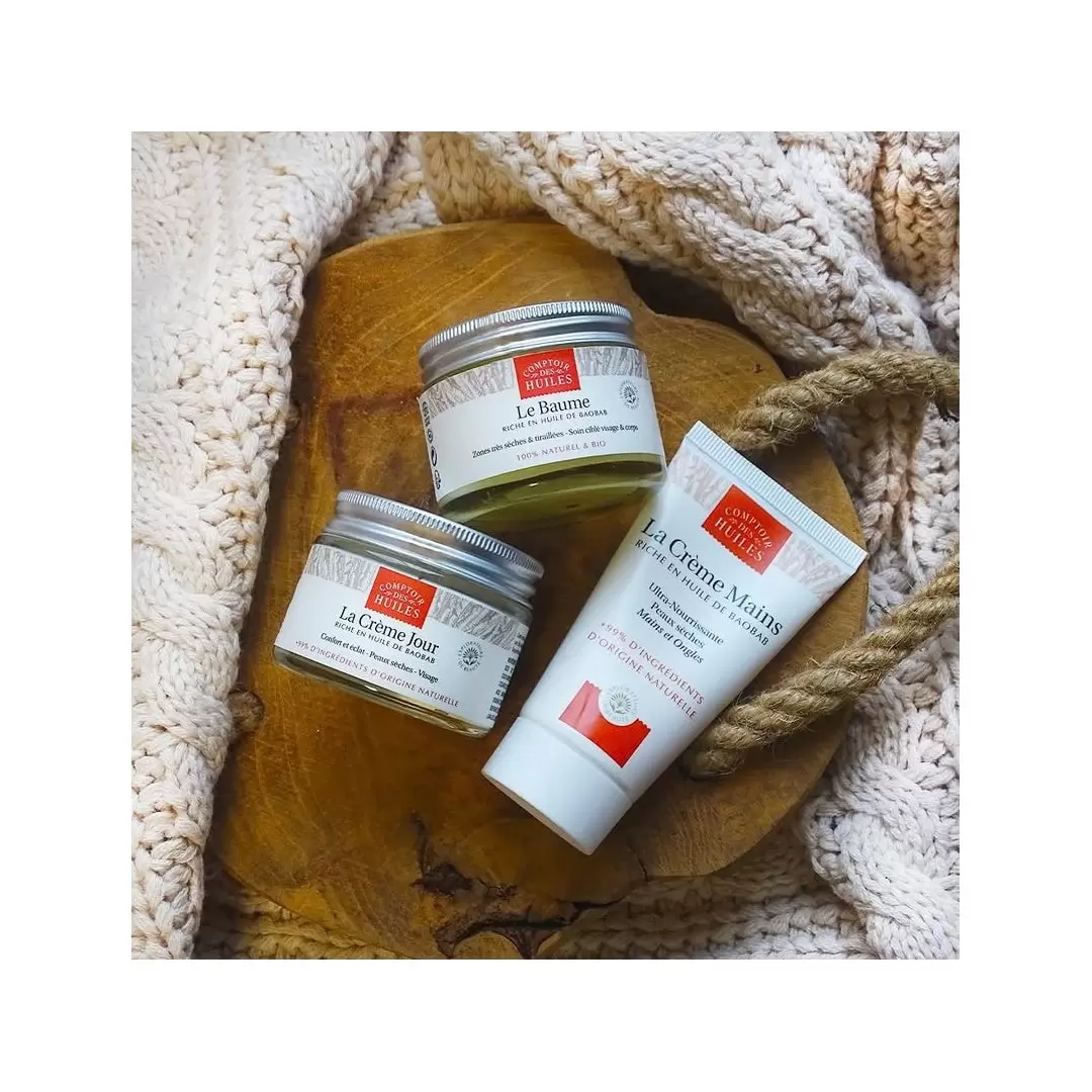 Crème mains BIO à l'huile de baobab - 50ml - Comptoir des Huiles