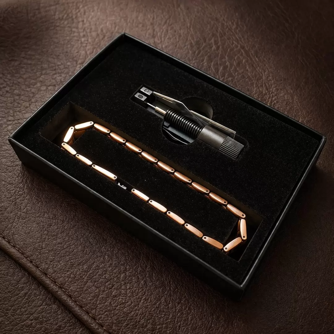 Bracelet cuivre magnétique réglable – cuivre pur & aimants néodyme