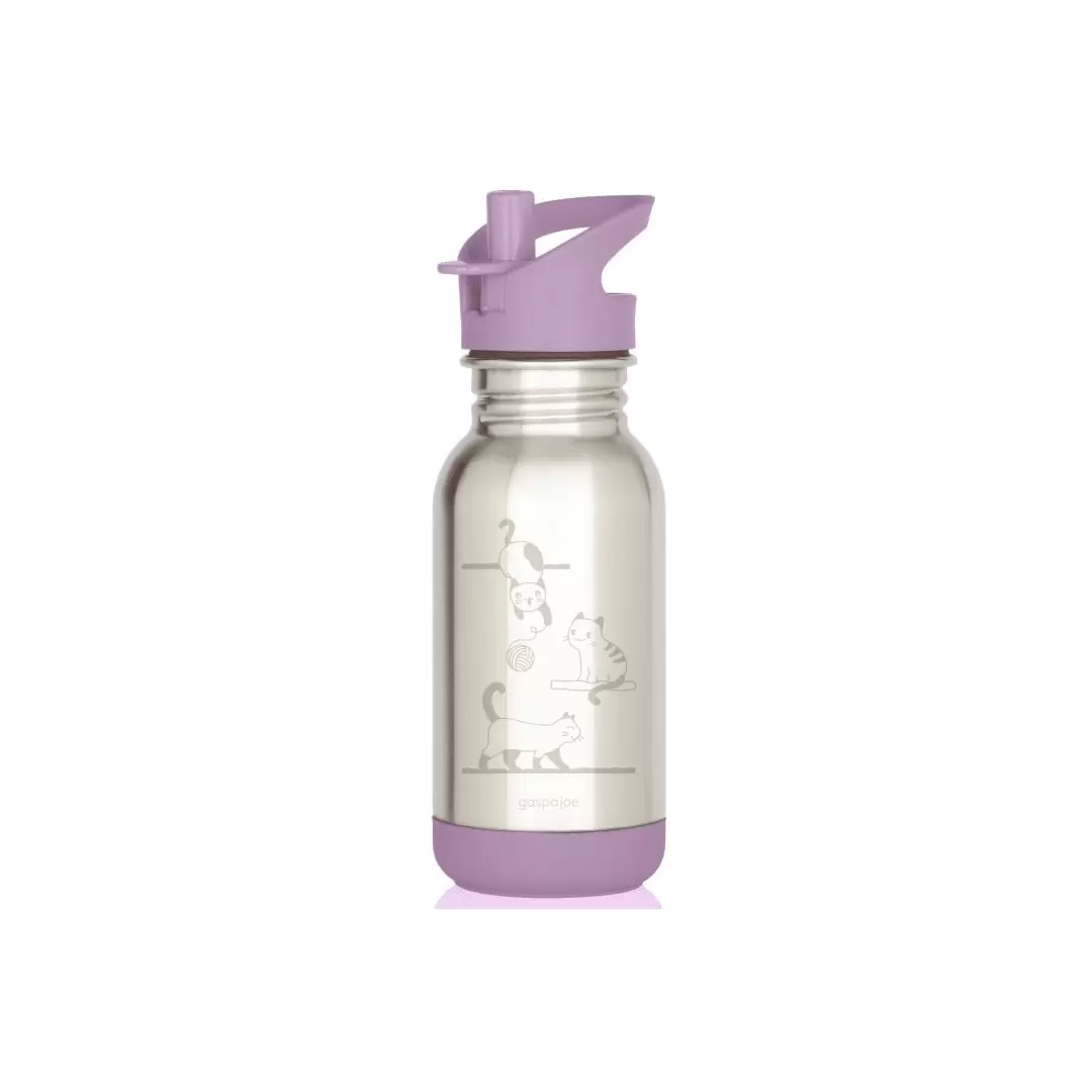 Gourde inox pour enfants Loopy Chatons 400ml - Inox 18/8 - Gaspajoe