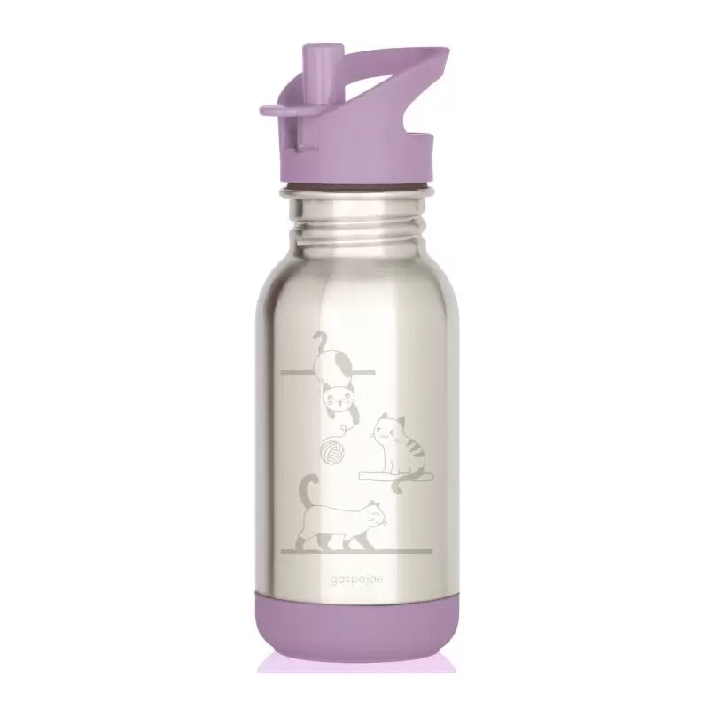 Gourde inox pour enfants Loopy Chatons 400ml - Inox 18/8 - Gaspajoe