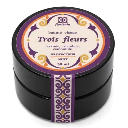 Baume Visage Trois Fleurs – Soin de Nuit Naturel | Flori'Sain