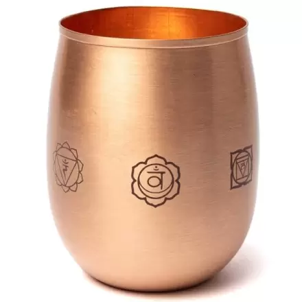Gobelet en cuivre pur poli 7 Chakras 350ml – Eau cuivrée & Ayurveda