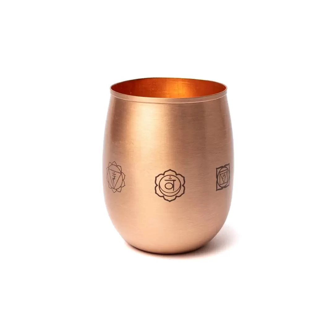 Gobelet en cuivre pur poli 7 Chakras 350ml – Eau cuivrée & Ayurveda