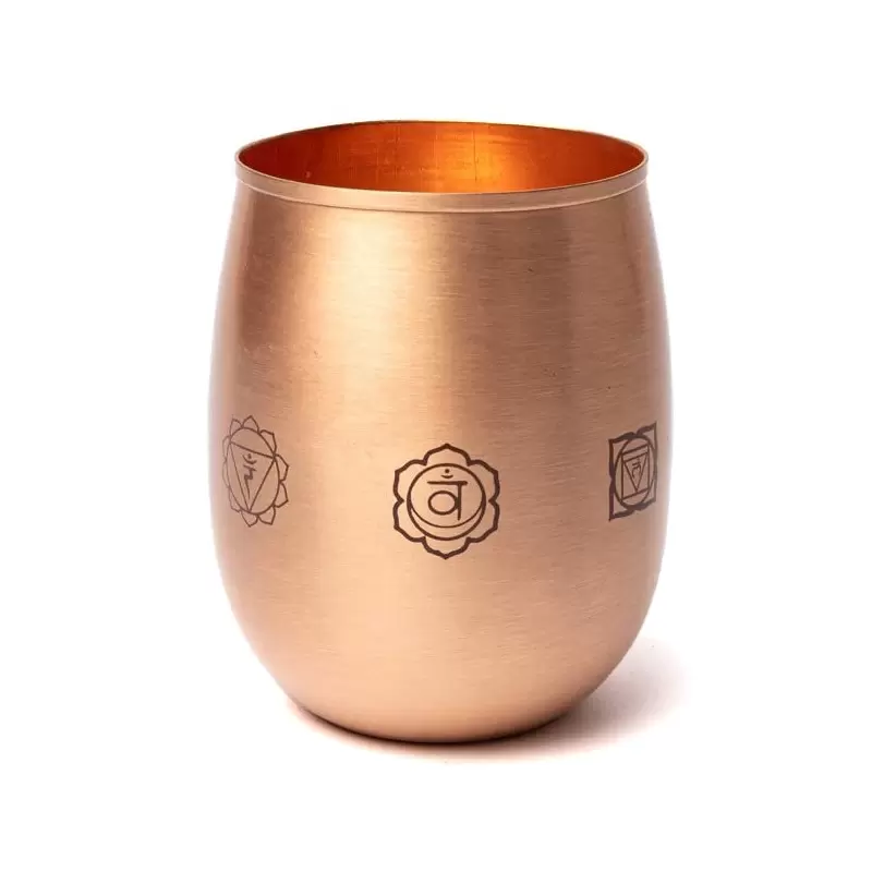 Gobelet en cuivre pur poli 7 Chakras 350ml – Eau cuivrée & Ayurveda