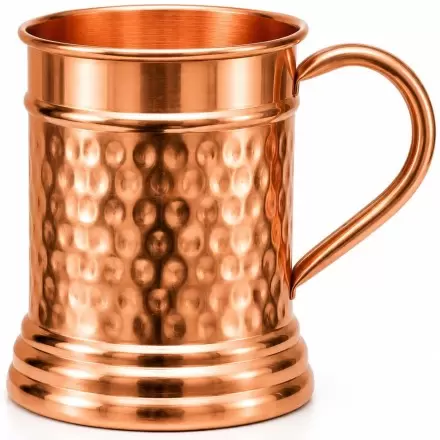 Mug en cuivre pur martelé avec anse 475ml – Tasse ayurvédique