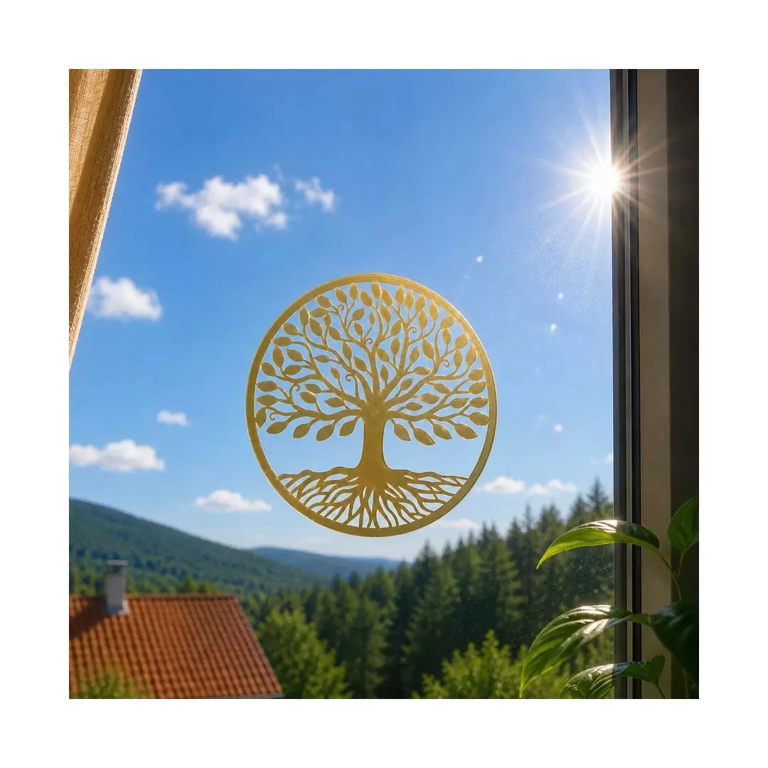 Adhésif / sticker attrape-soleil Arbre de Vie or