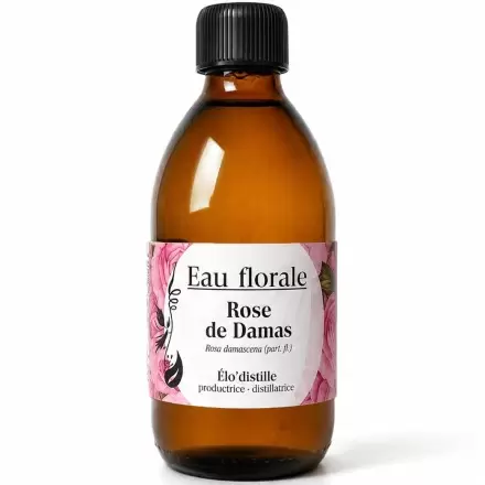 Hydrolat de Rose de Damas Bio de l'Aveyron - Qualité alimentaire - Élo'Distille