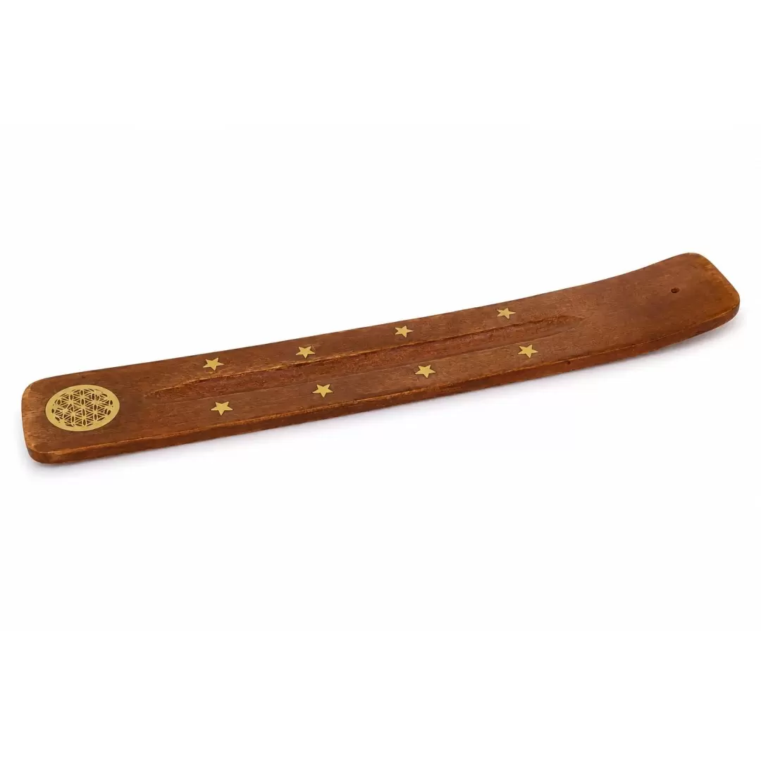 Porte-encens Fleur de Vie en bois | Support pour bâtons d'encens