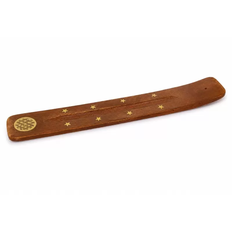 Porte-encens Fleur de Vie en bois | Support pour bâtons d'encens