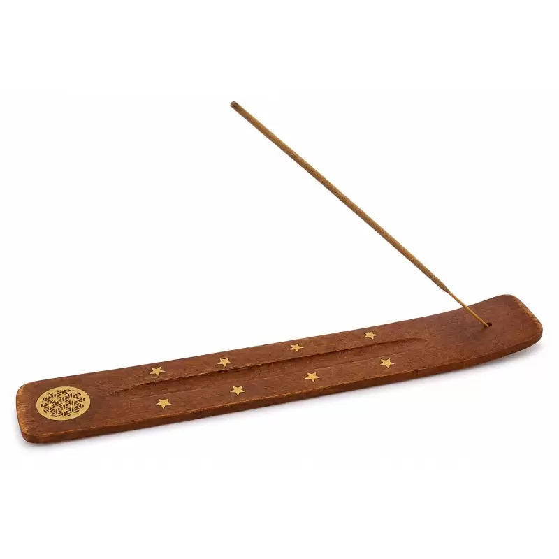 Porte-encens Fleur de Vie en bois | Support pour bâtons d'encens
