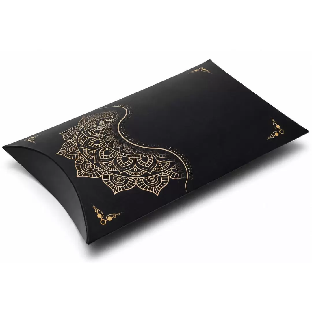 Boîte cadeau en carton Mandala noir & or – Emballage cadeau