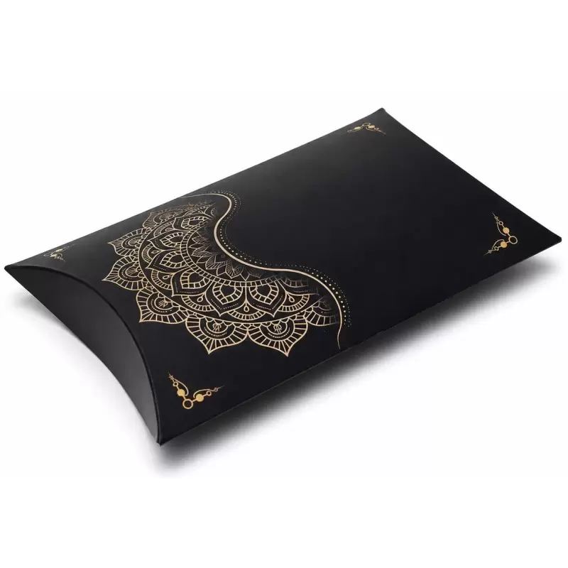 Boîte cadeau en carton Mandala noir & or – Emballage cadeau
