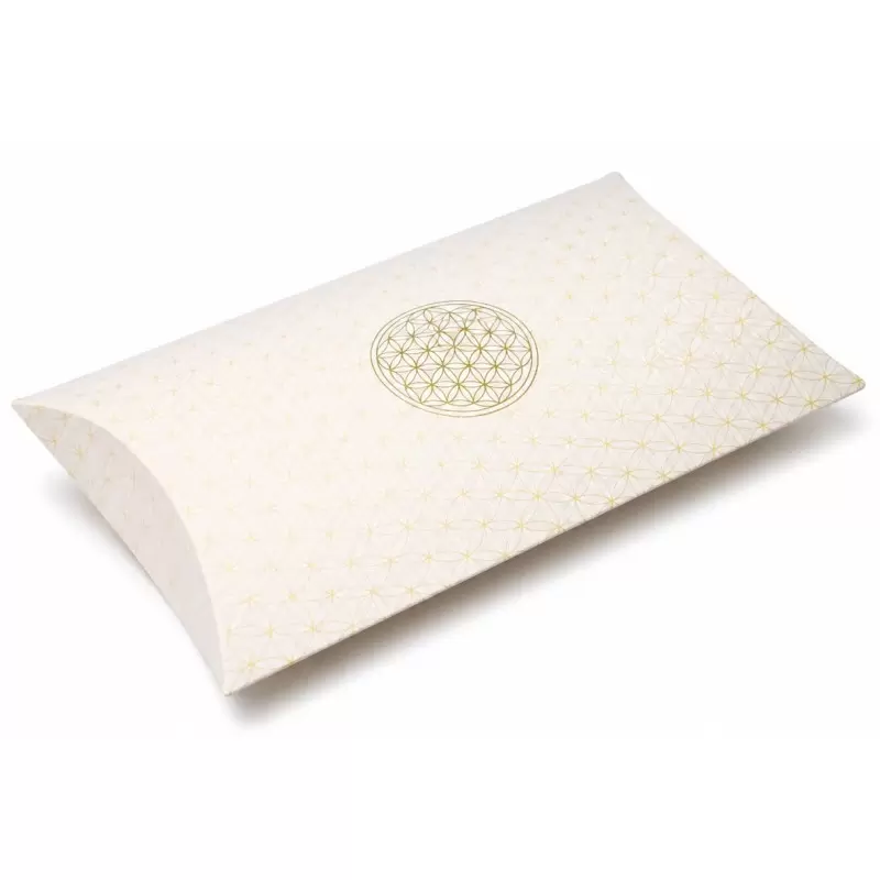 Boîte cadeau carton Fleur de vie blanc et or – Emballage cadeau