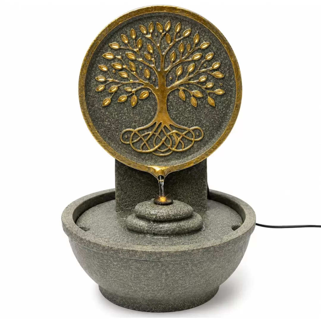 Fontaine d'intérieur zen Arbre de Vie avec LED – 30 cm