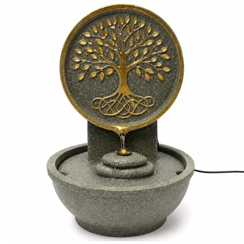 Fontaine d'intérieur zen Arbre de Vie avec LED – 30 cm