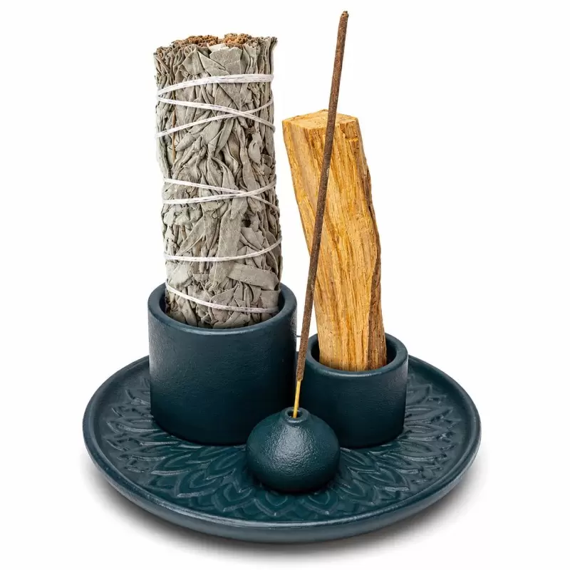 Porte-encens 3 en 1 – Sauge, Palo Santo & bâtons d'encens