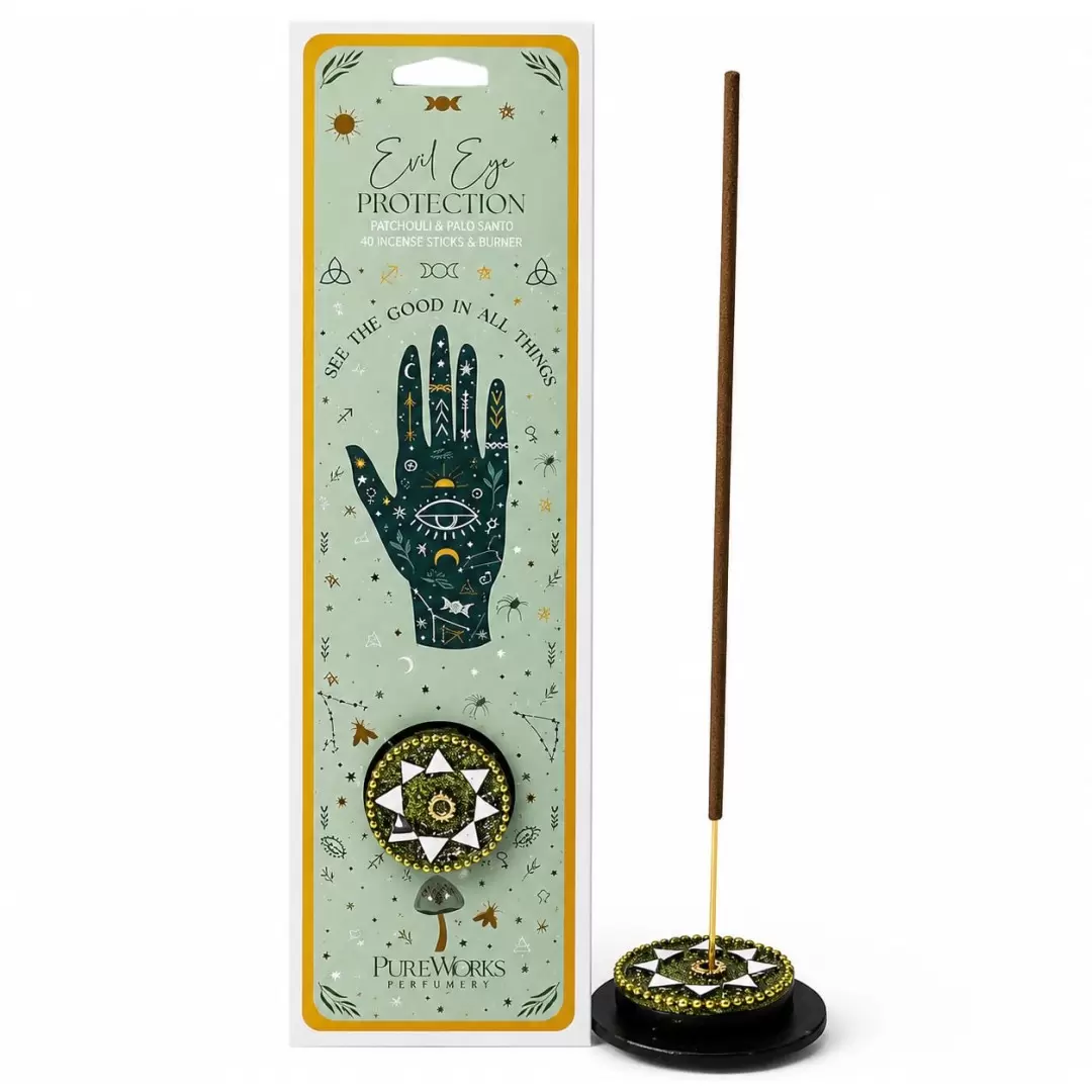 Encens Palo Santo & Patchouli + 1 porte-encens - Evil Eye Protection - Song of India