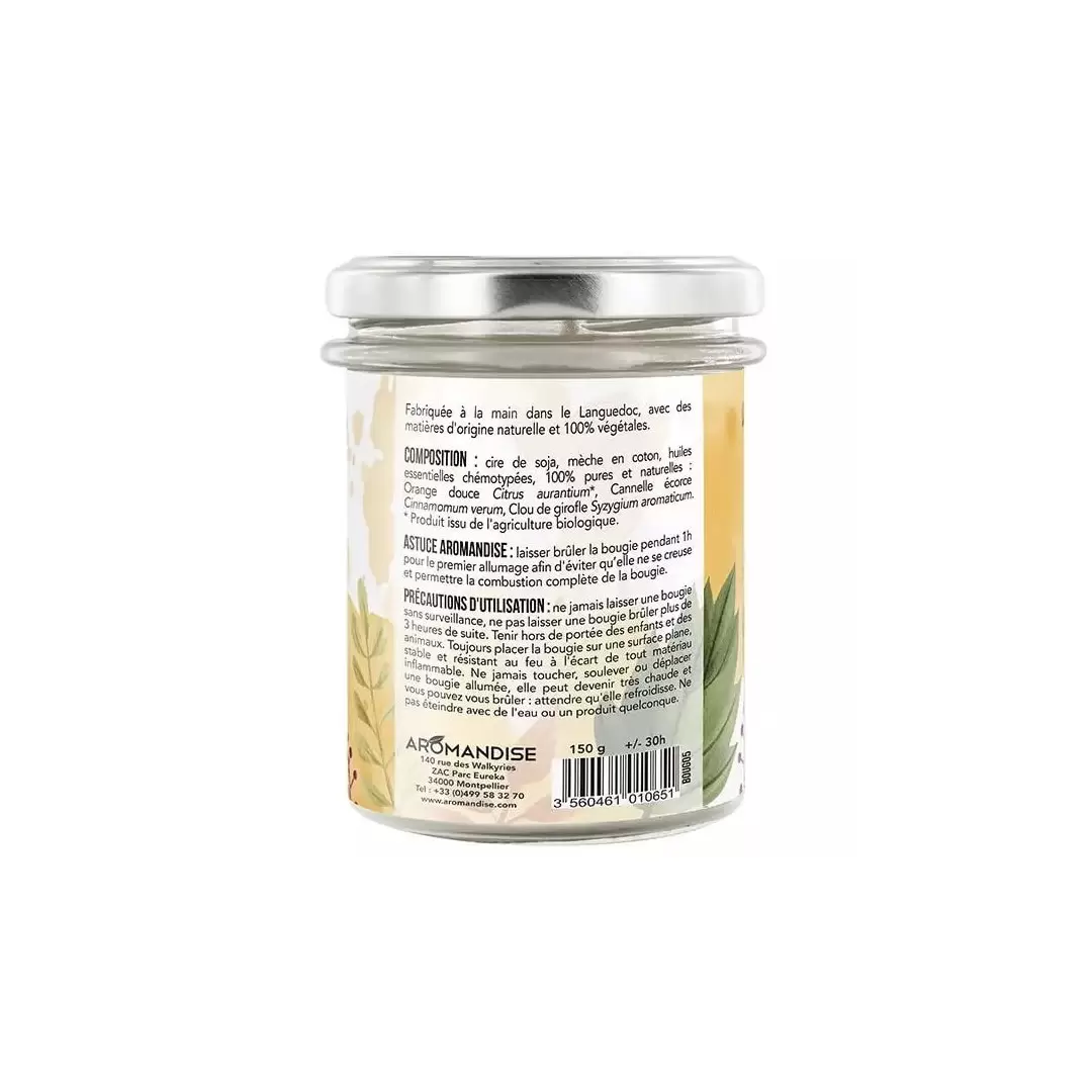Bougie Orange & Cannelle - végétale & naturelle - Aromandise