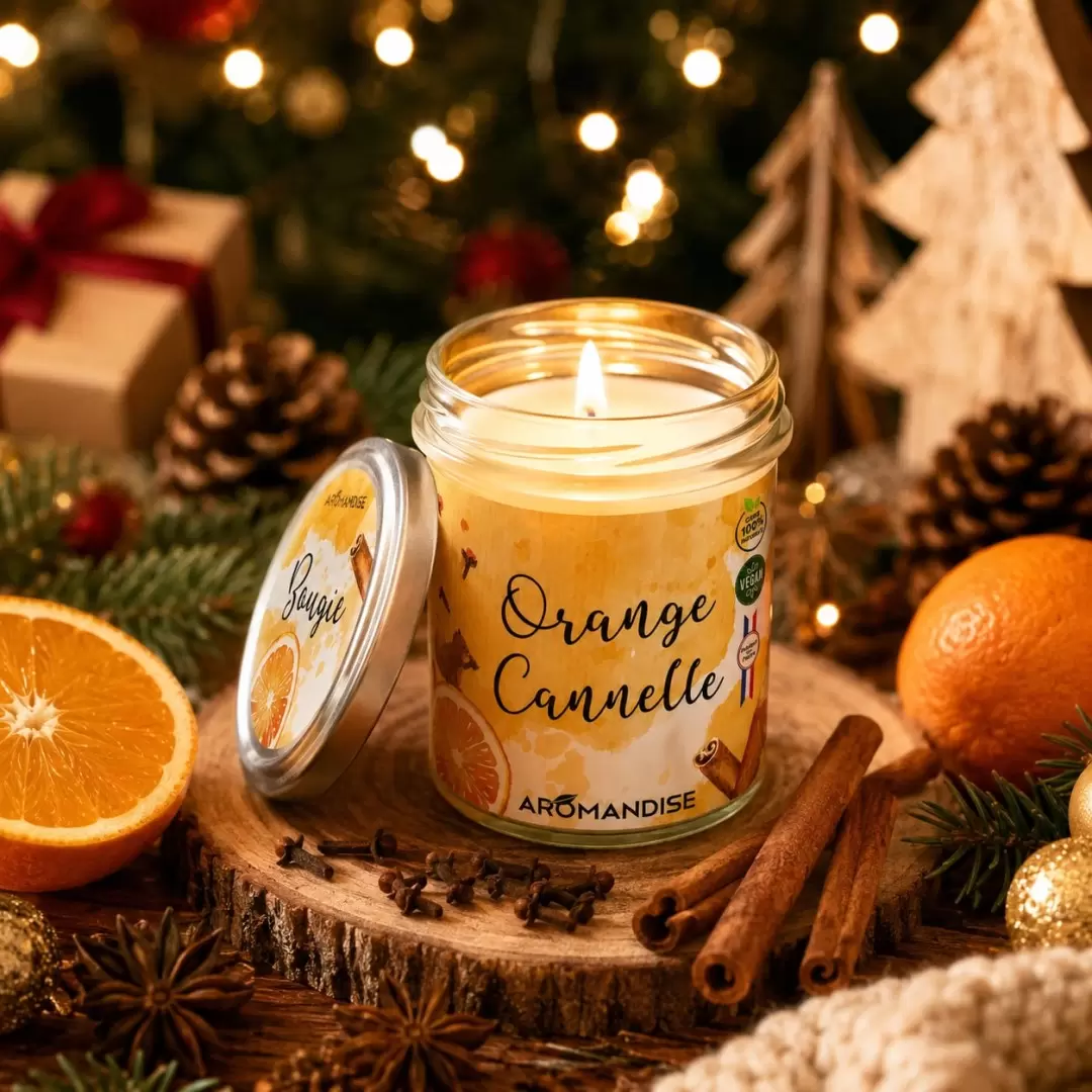 Bougie Orange & Cannelle - végétale & naturelle - Aromandise