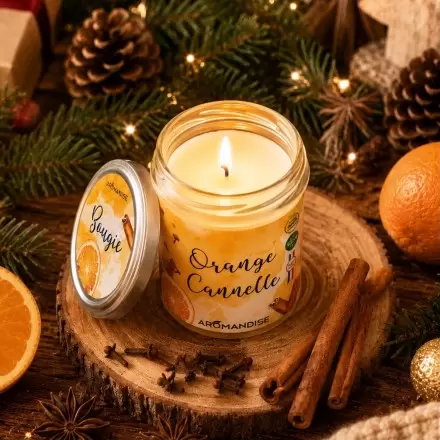 Bougie Orange Cannelle - végétale & naturelle - Aromandise