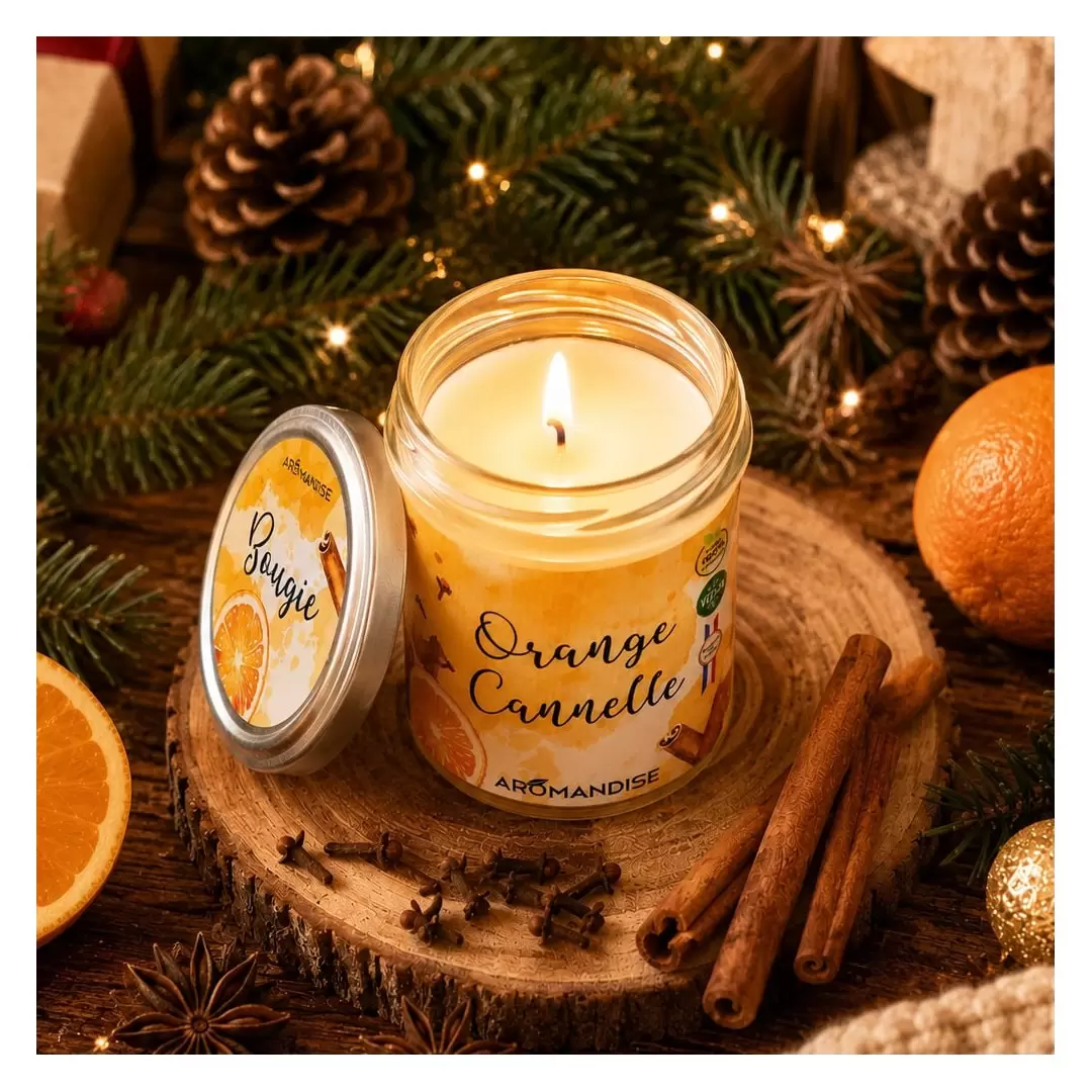 Bougie Orange & Cannelle - végétale & naturelle - Aromandise