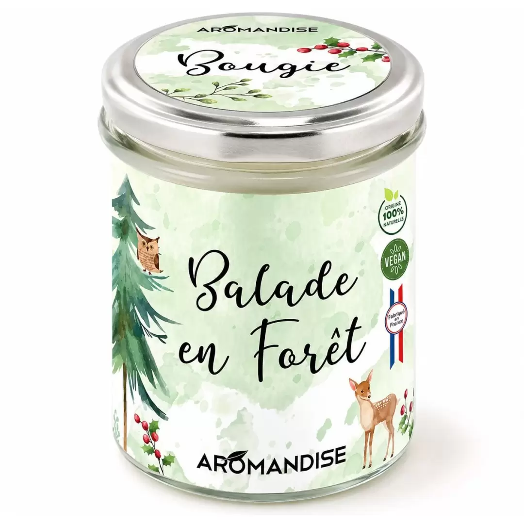 Bougie Balade en Forêt bio - vegan & naturelle - Aromandise