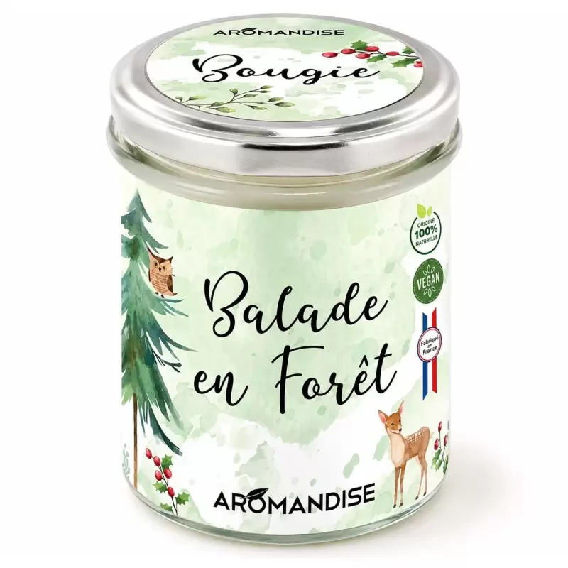 Bougie Balade en Forêt bio - vegan & naturelle - Aromandise