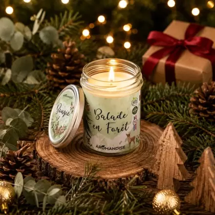 Bougie Balade en Forêt bio - vegan & naturelle - Aromandise
