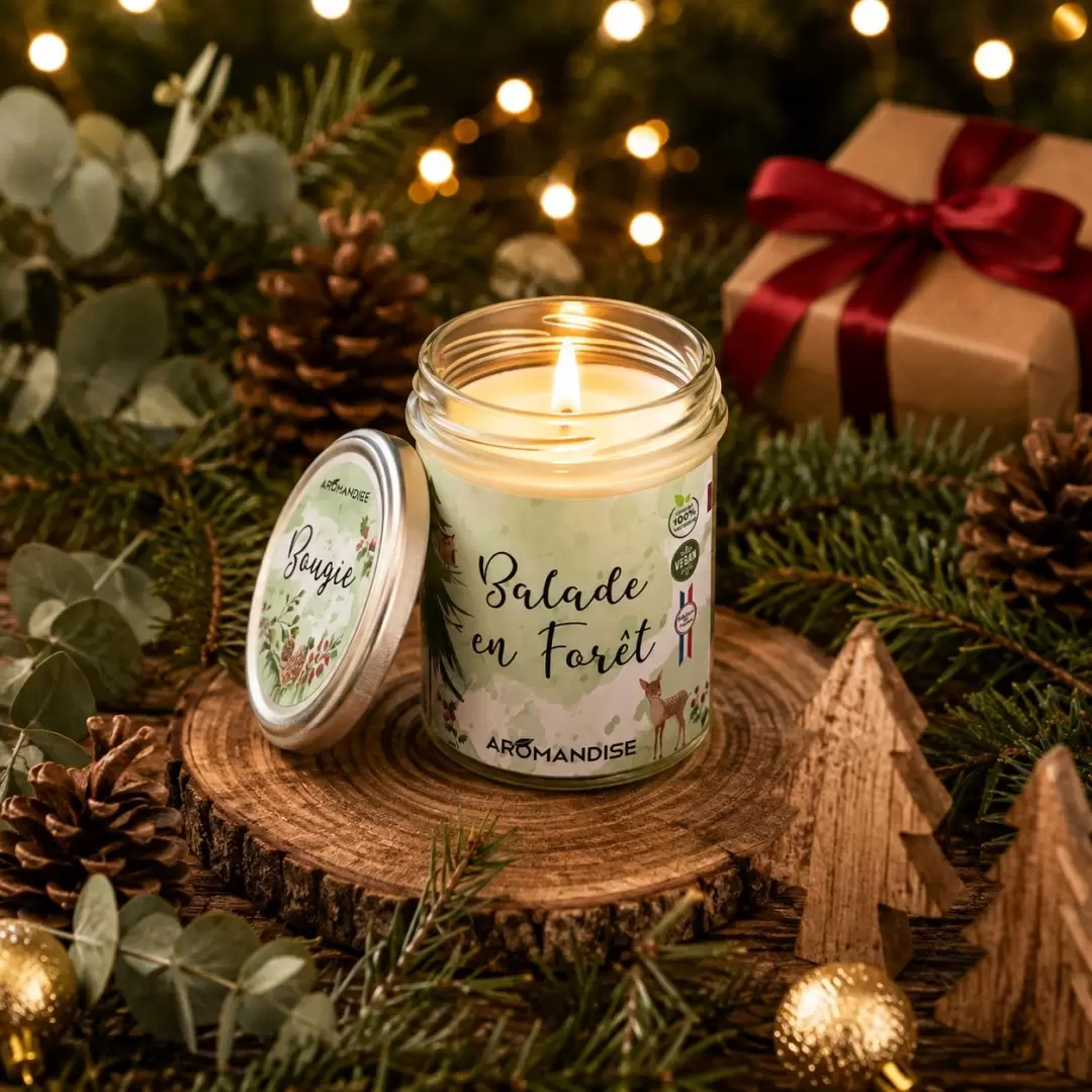 Bougie Balade en Forêt bio - vegan & naturelle - Aromandise