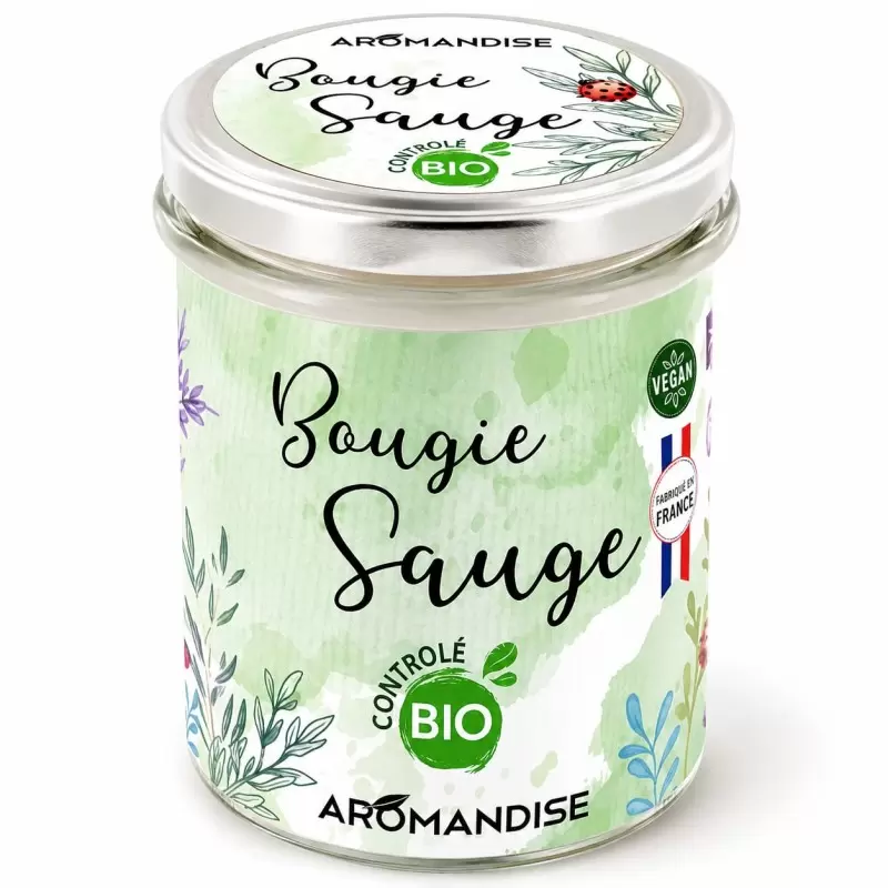 Bougie sauge bio - végétale & naturelle - Aromandise