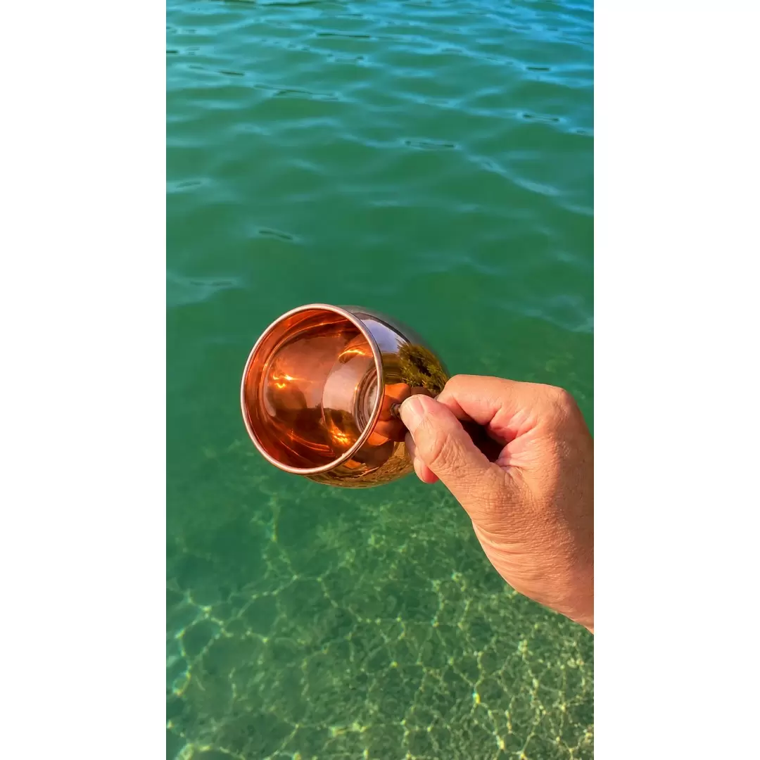 Mug en cuivre avec anse 470ml – Eau ayurvédique