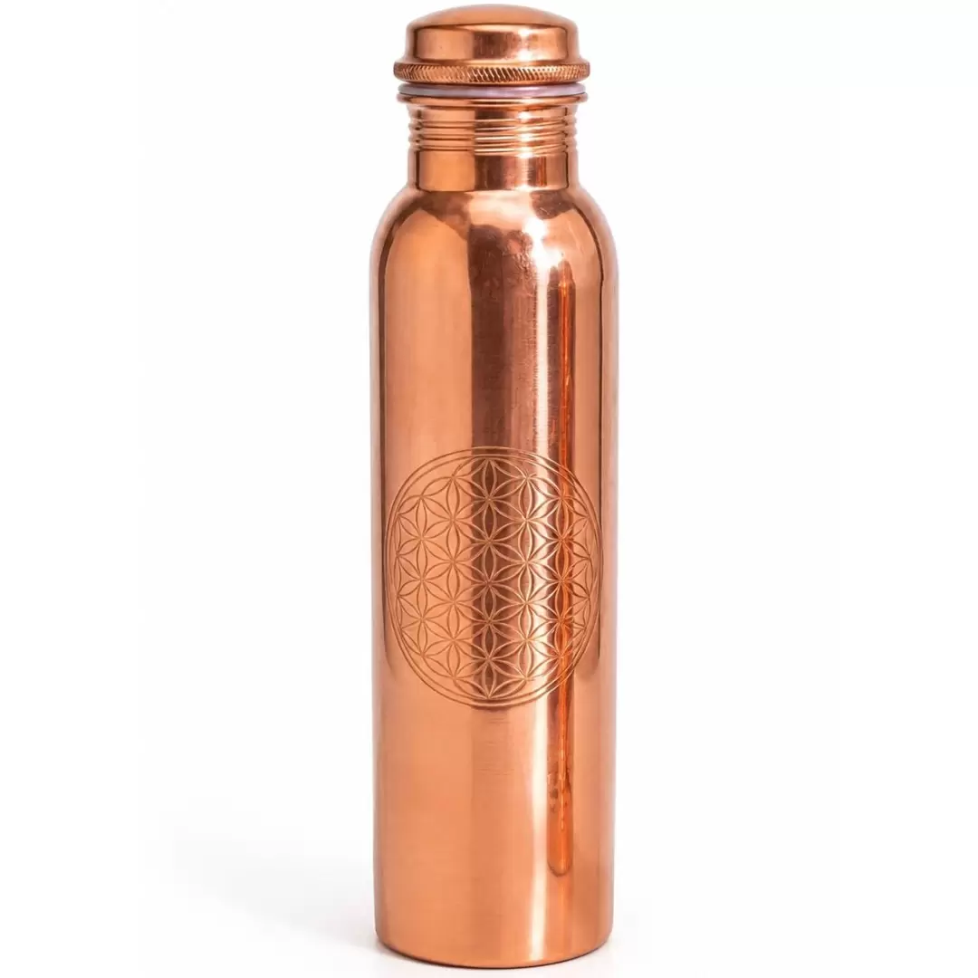Gourde cuivre Fleur de Vie 950ml – Bouteille ayurvédique