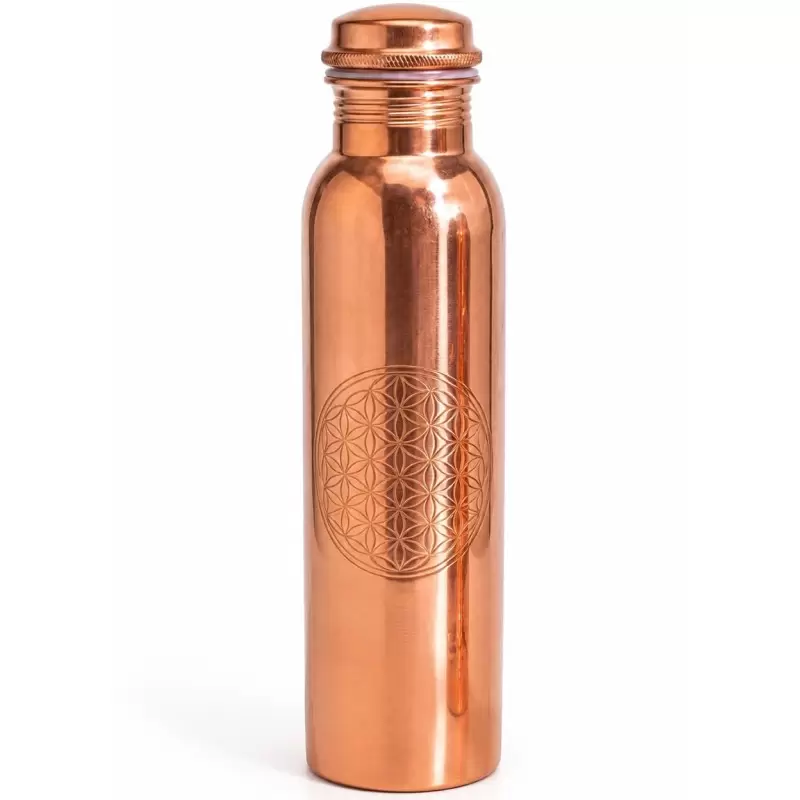 Gourde cuivre Fleur de Vie 950ml – Bouteille ayurvédique