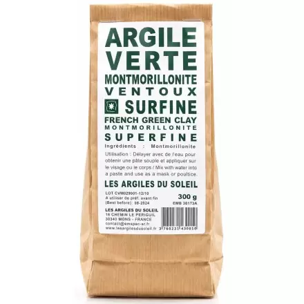 Argile verte Montmorillonite Ventoux - Surfine - Les Argiles du Soleil