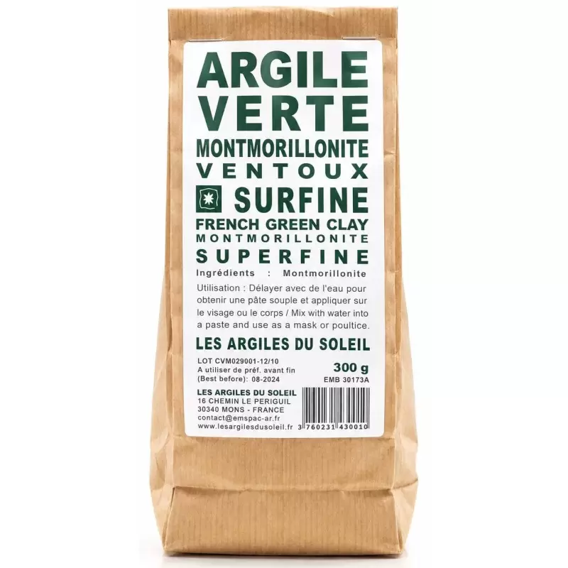 Argile verte Montmorillonite Ventoux - Surfine - Les Argiles du Soleil