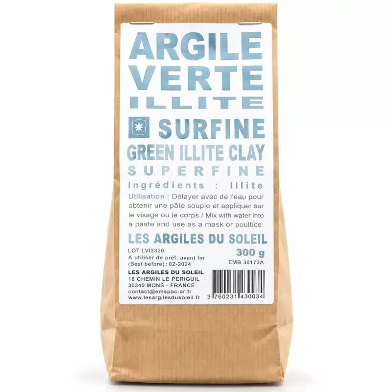 Argile Verte illite - Surfine - Les Argiles du Soleil