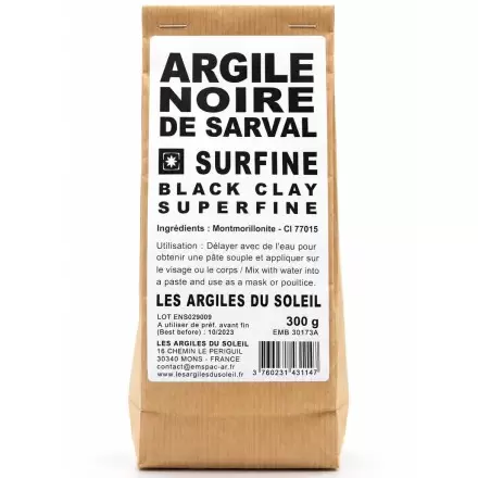Argile noire surfine - Les Argiles du Soleil