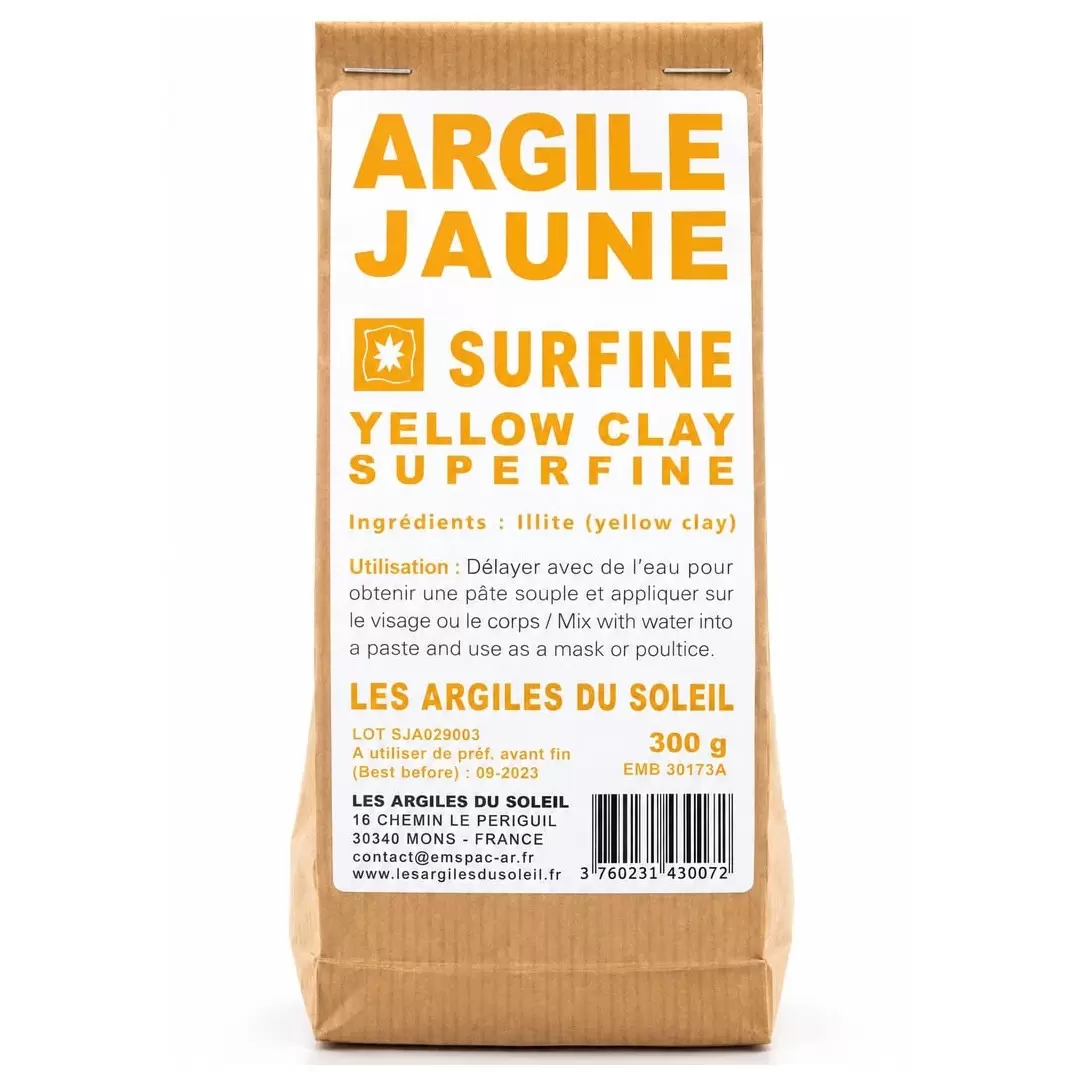 Argile jaune surfine - Les Argiles du Soleil