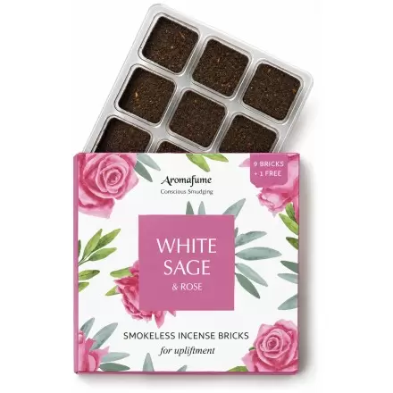 Briques d'encens Sauge Blanche & Rose sans fumée | Aromafume
