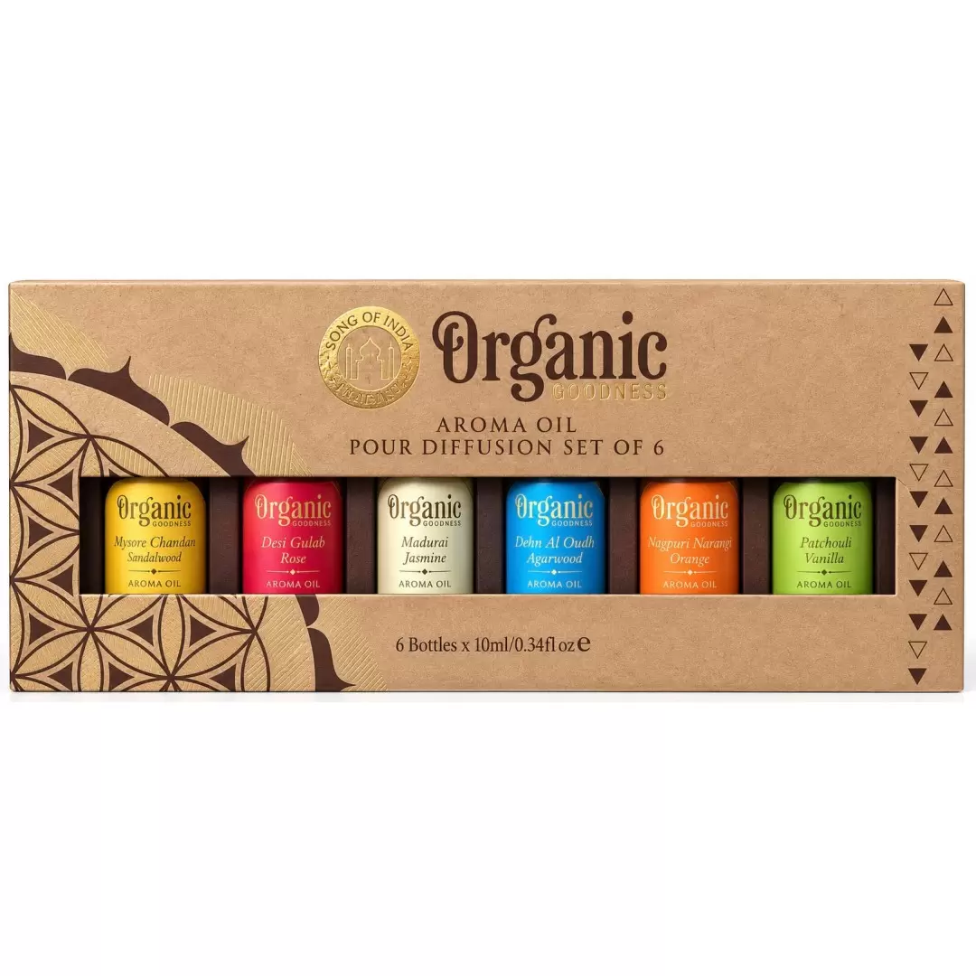 Coffret Cadeau 6 Huiles Aromatiques Organic Goodness – Song of India