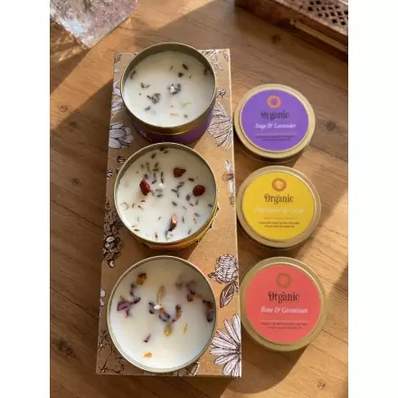 Coffret Cadeau 3 Bougies Ayurvédiques Naturelles Organic Goodness – Song of India